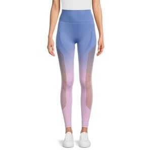 No Boundaries Juniors’ Size L (11-13) Perforated Leggings Blue & Pink Ombre